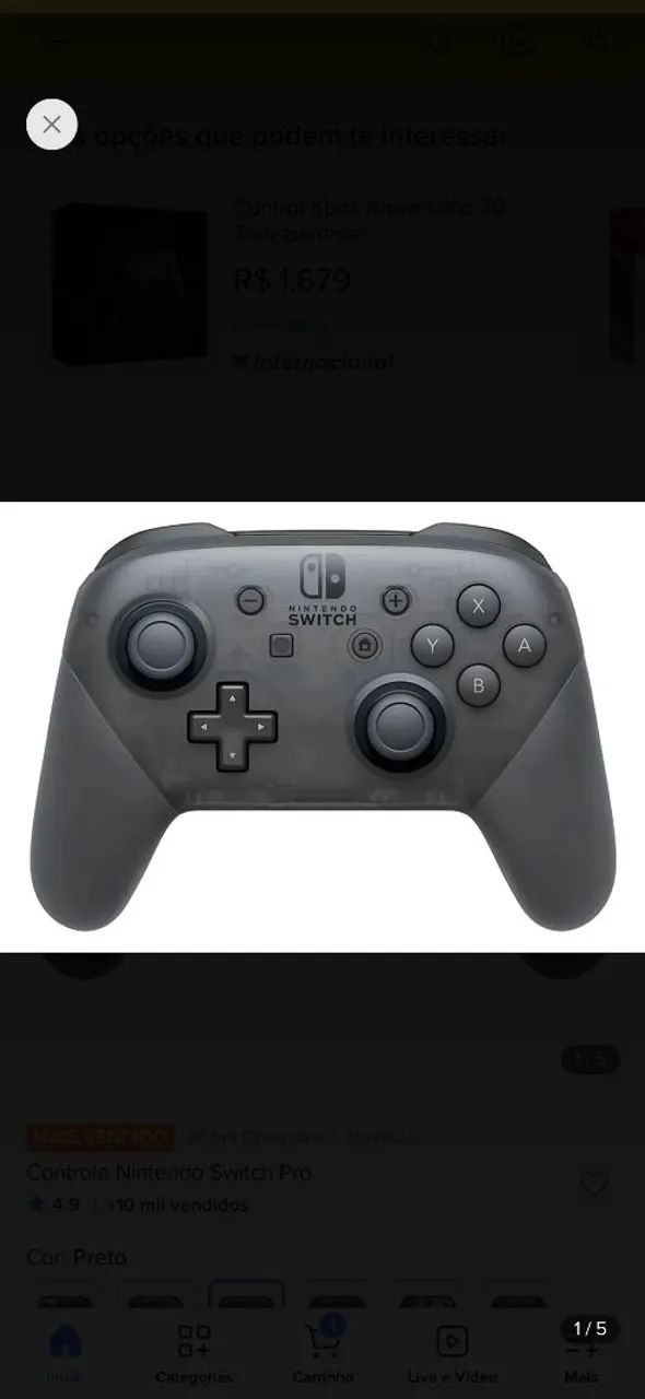 Controle Nintendo Switch 