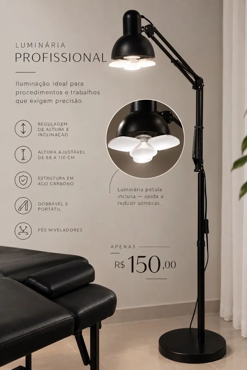 Luminária Profissional + Luminária Pétala