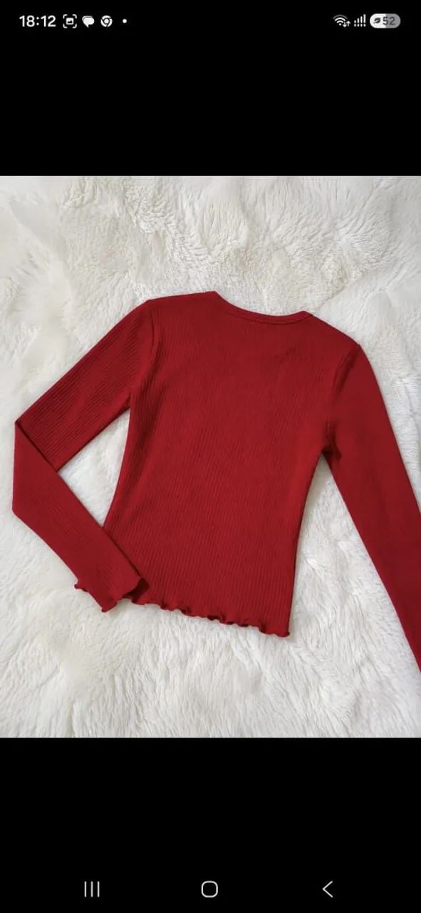 Blusa manga comprida vermelha infantil  - Foto 2
