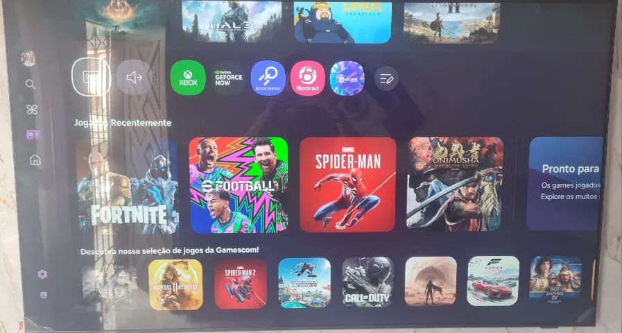Smart TV Samsung 65 polegadas 4K com game Hub no plástico ainda - Foto 2
