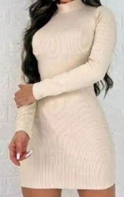 Vestido bege canelado - Foto 2