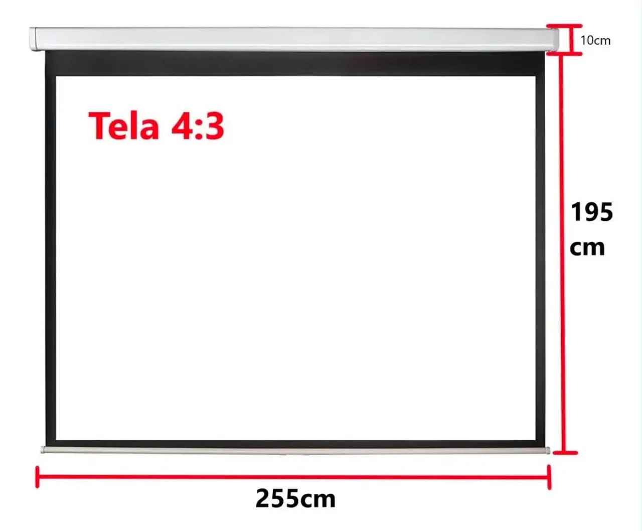 TELA DE PROJEÇÃO 120 polegadas 4:3 com controle remoto elétrico. Marca tomate 127 V - Foto 3