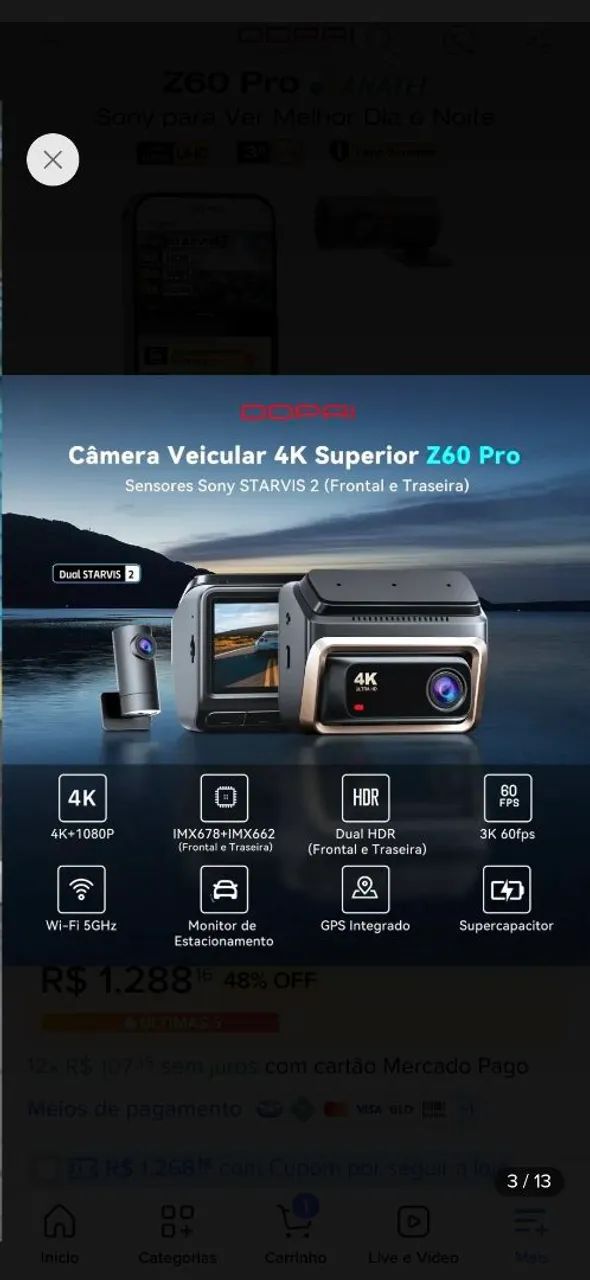 Camera veicular Ddpai z60 pro - Foto 2