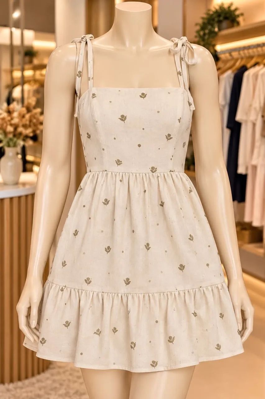 Vestido estampado e manga longa  - Foto 2