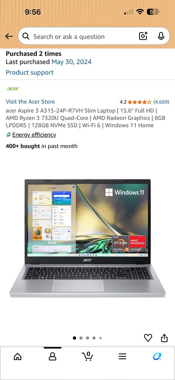 Notebook Acer Aspire 3
