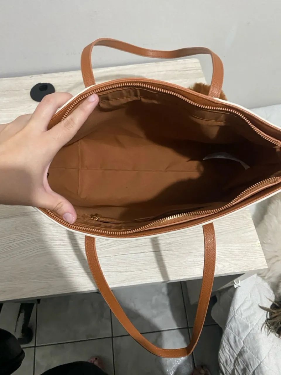 BOLSA DE OMBRO QUADRICULADA SATINATO RENNER - Foto 4