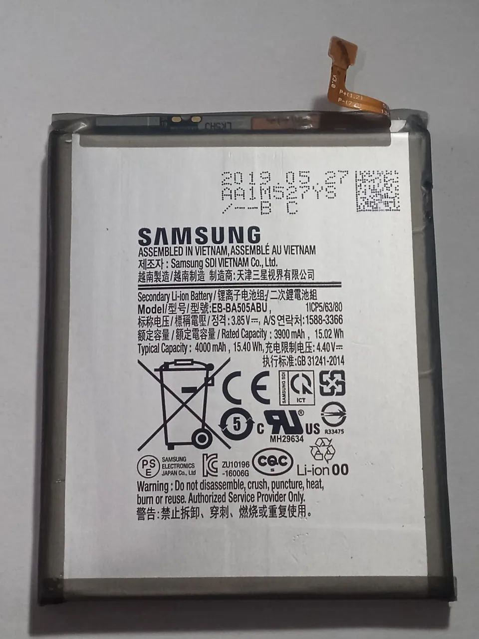 Bateria celular Samsung Galaxy A20 EB-BA505ABU 3900mAh original 