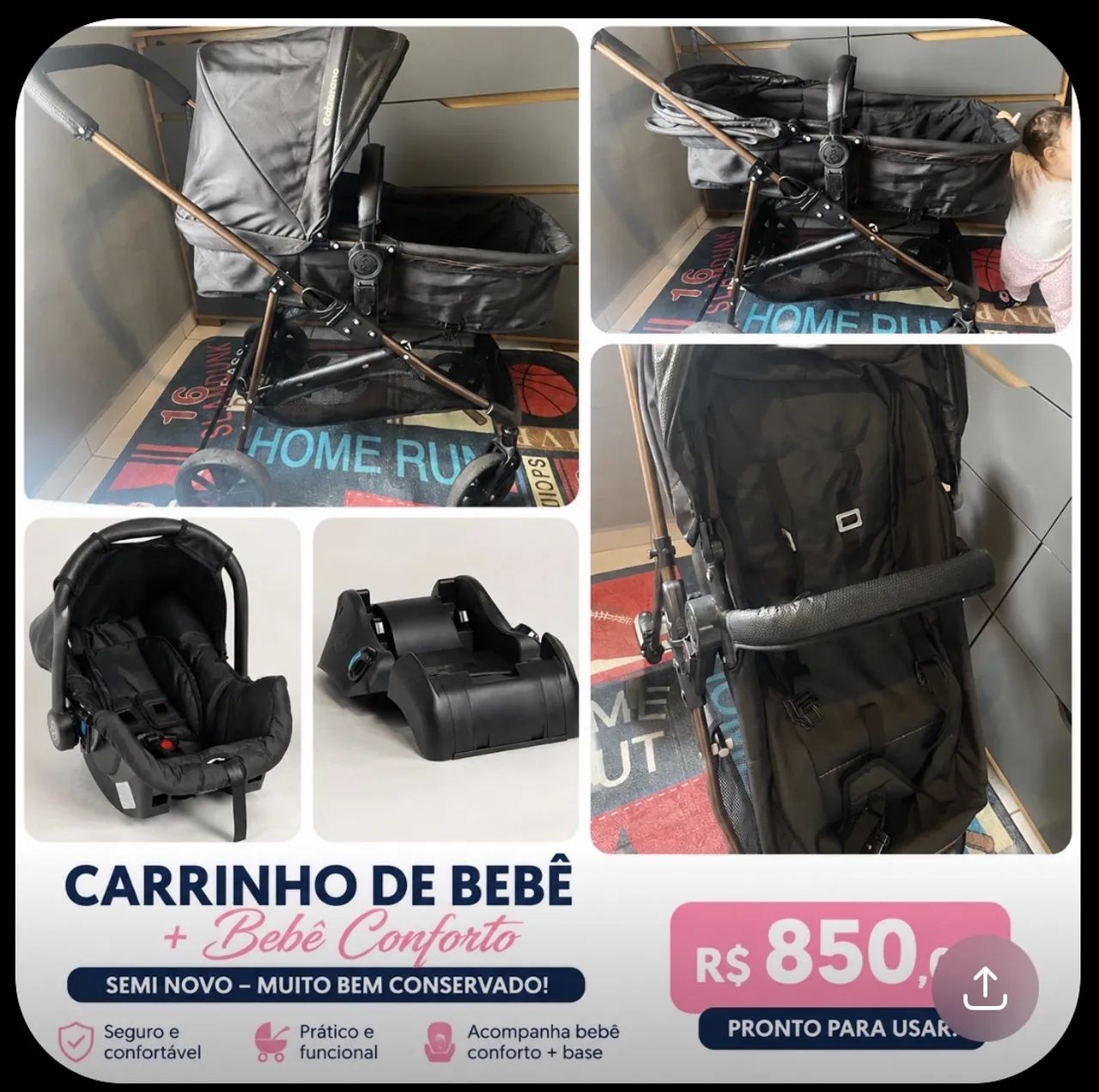 Carrinho de Bebê - Galzerano - Foto 3