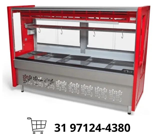 Balcão de Açougue 1,75M Vermelho Polar