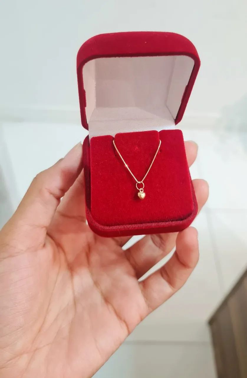 Colar Coração micro Veneziana Ouro 18k - Foto 3
