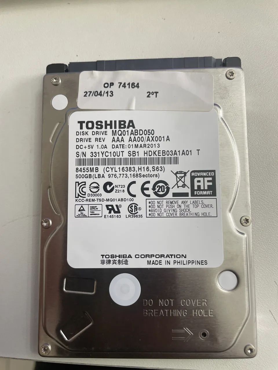 HD 500 gb Toshiba 