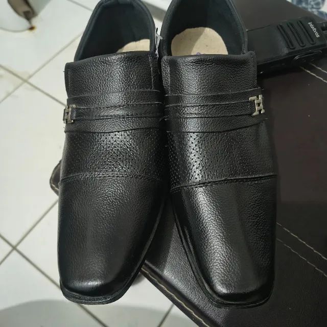 Sapato social preto couro 100 % legítimo  - Foto 5