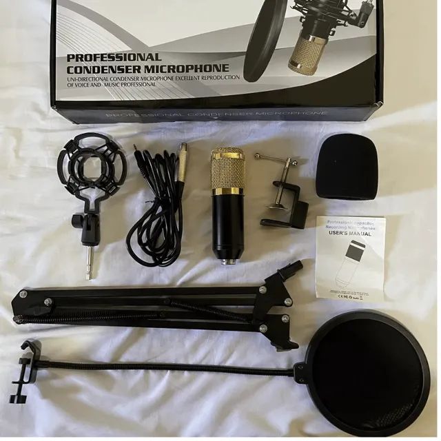 Kit Microfone Condensador Profissional Bm800
