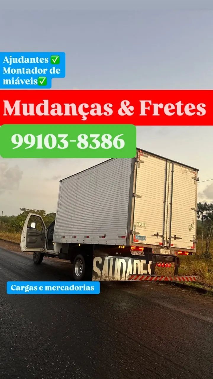 Fretes e mudanças no caminha 3/4 bau 