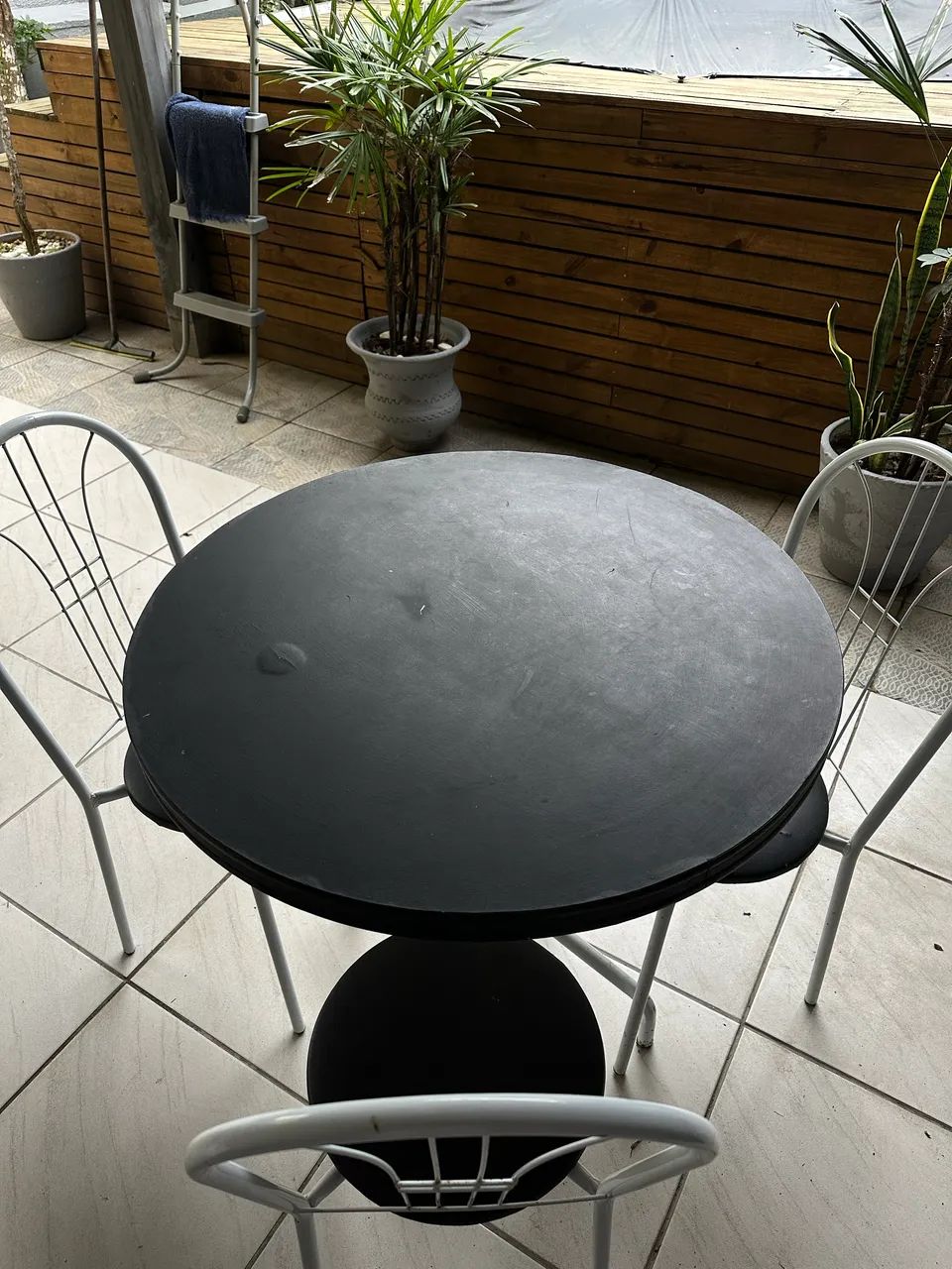 Balcão de cozinha com balcão de cooktop + mesa simples 3 lugares 