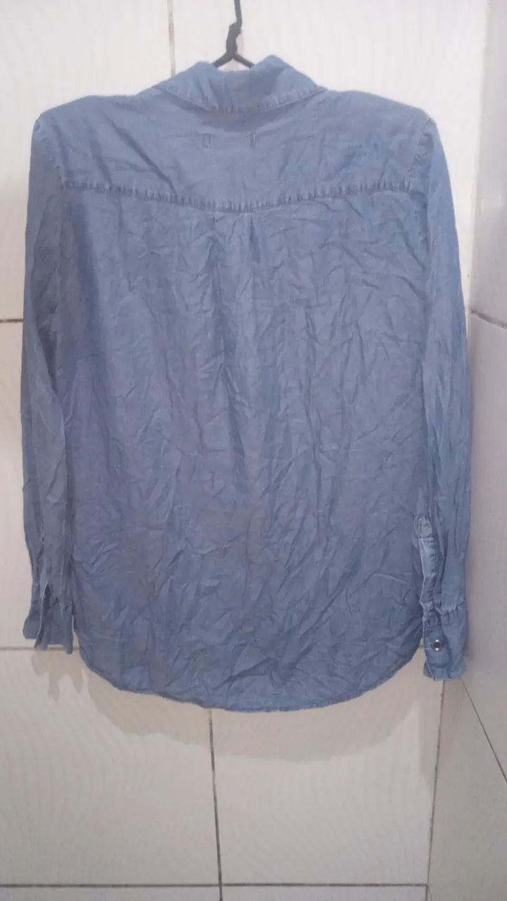 Camisa Box Azul Claro Feminino P - Foto 3