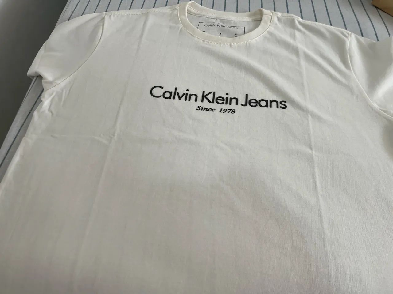 Camiseta Masculina Calvin Klein Jeans Off-White / Branca - Foto 3
