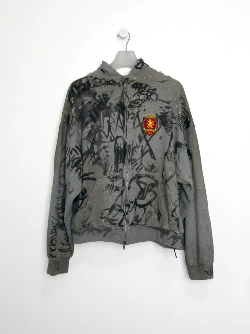moletom balenciaga skater zip up - cinza