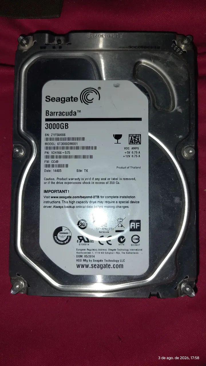 Vendo Hdd 3.5" Sata 3T