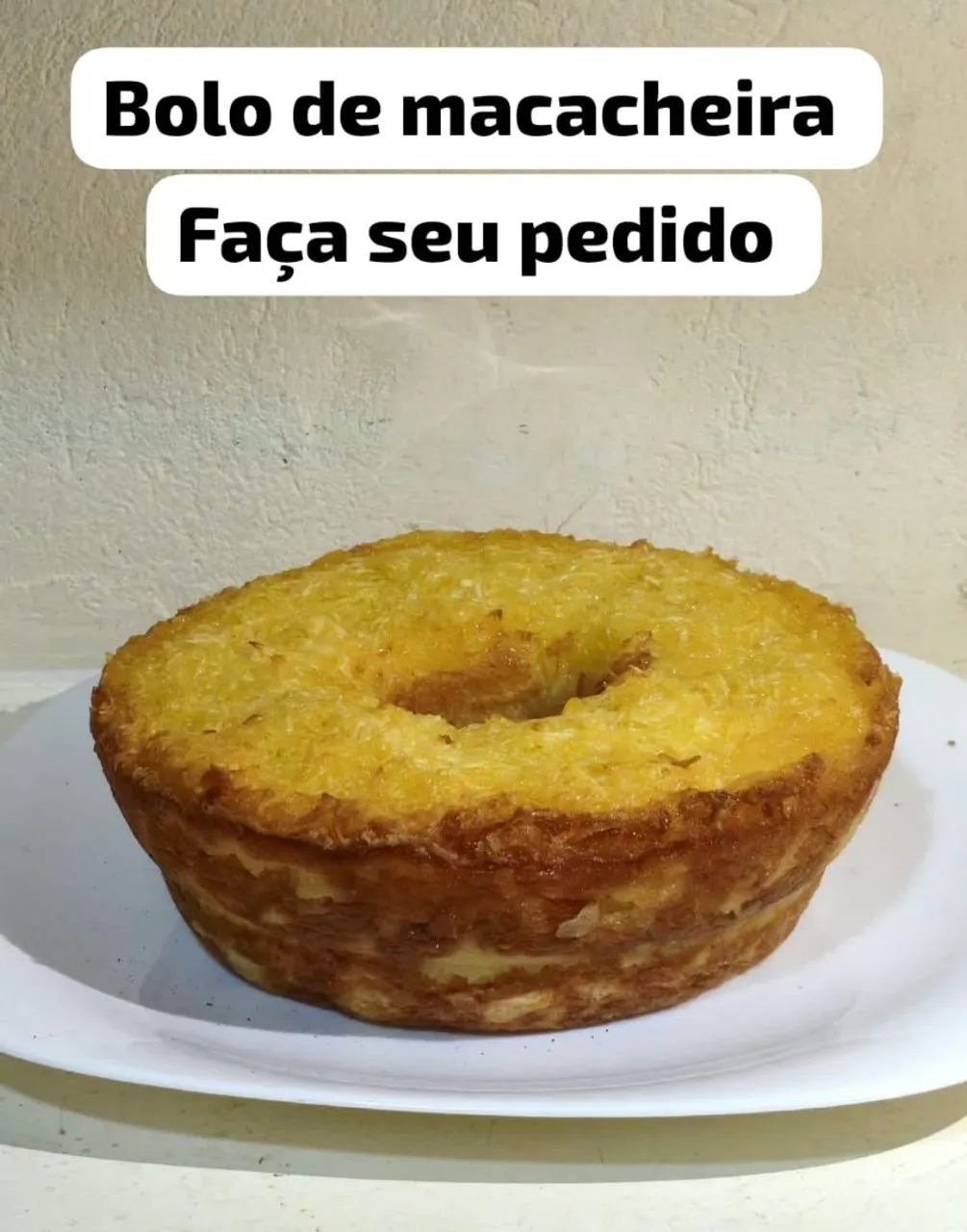 Bolo de macacheira e pudim de leite em pó 
