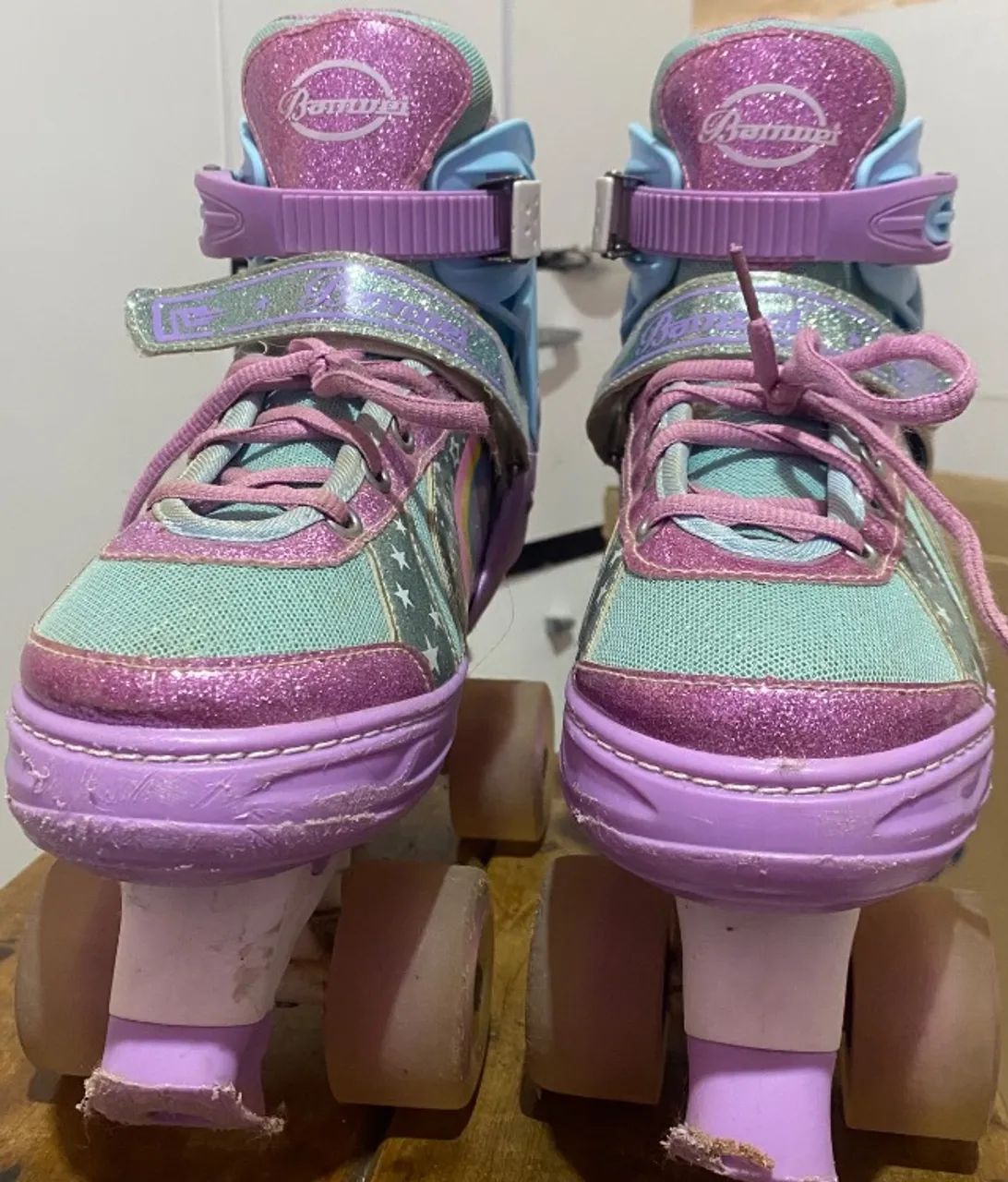 ? Patins BAMWEI Rainbow Ajustável + Capacete Grátis - Foto 5