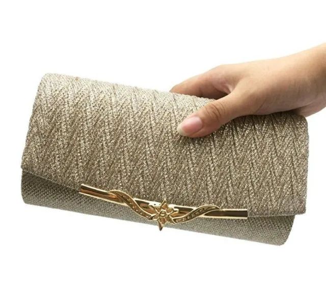 Bolsa Clutch Festa Dourada Nova