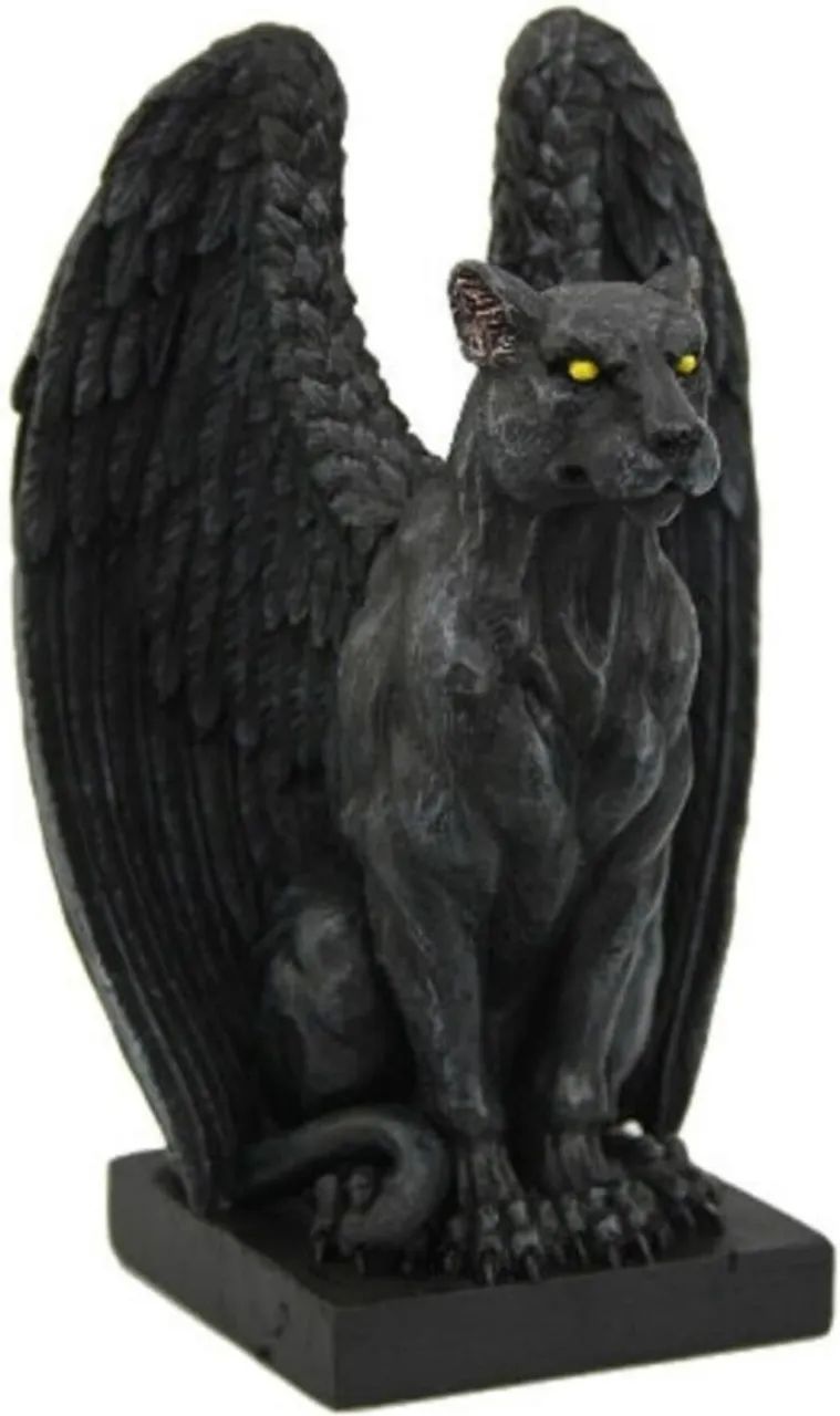 Enfeite Gárgula Jaguar Alado - Resina Pintada