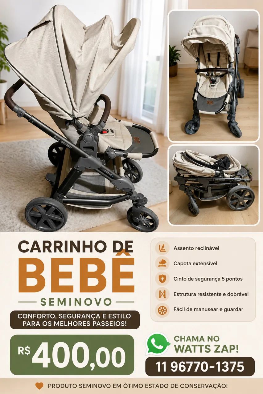 Carrinho de Bebe seminovo  - Foto 2