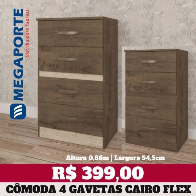 Cômoda Cairo 4 Gavetas Flex (Novo) Entrega Grátis!  - Foto 3