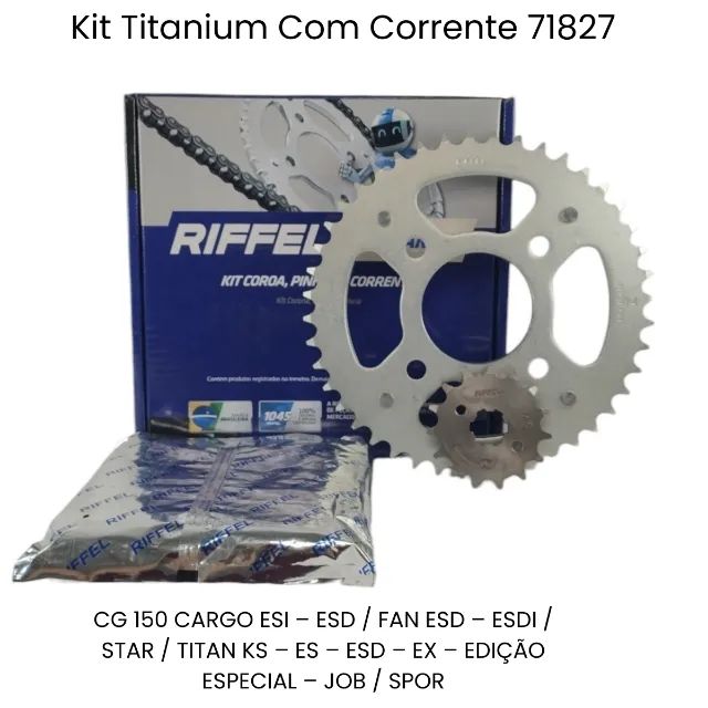 71827 - Kit Coroa Pinhão Corrente CG 150 TITANIUM - Foto 3