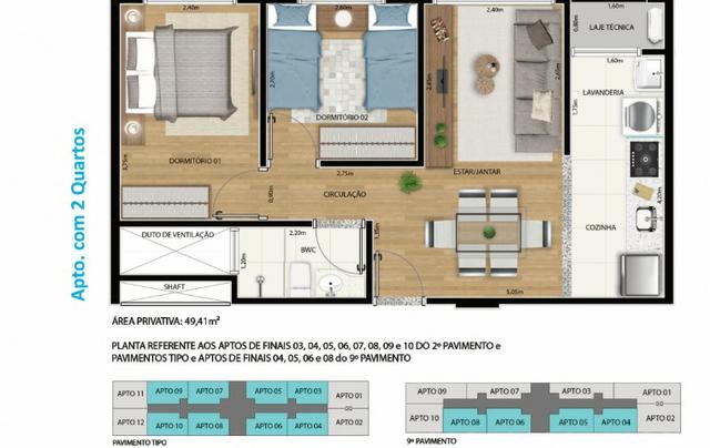 Apartamento 2 qts 50m2 * com desconto na entrada - Foto 7