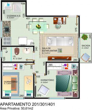 Apartamento à venda com 2 dormitórios em Jardim palmital, Colombo cod:AP216 - Foto 2