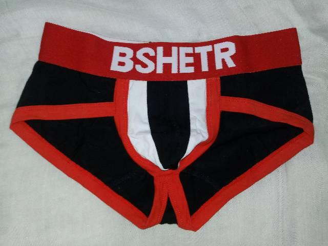 Cueca preta e vermelha BSHETR. Tam. P