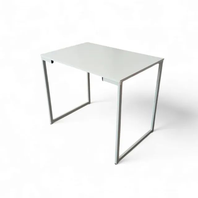 Mesa Escrivaninha pequena em tampo e aço Branco - Foto 2