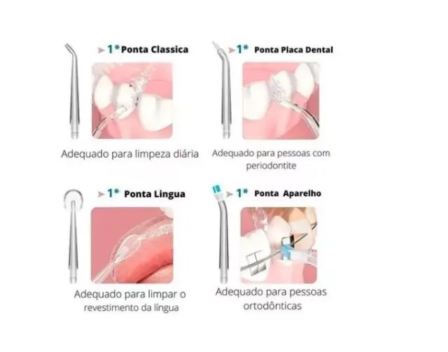 Aparelho Recarregável Limpar Prótese Dentes Protocolo Água Elétrico Fixa Móvel - Foto 3