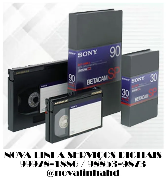 Conversão de fitas de vídeo profissionais BETACAM SP, DVCAM e HDV 