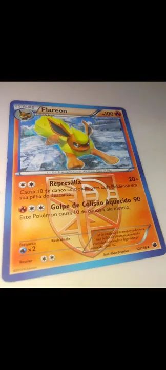 Carta pokémon Flareon N100 pra quem gosta de colecionar 