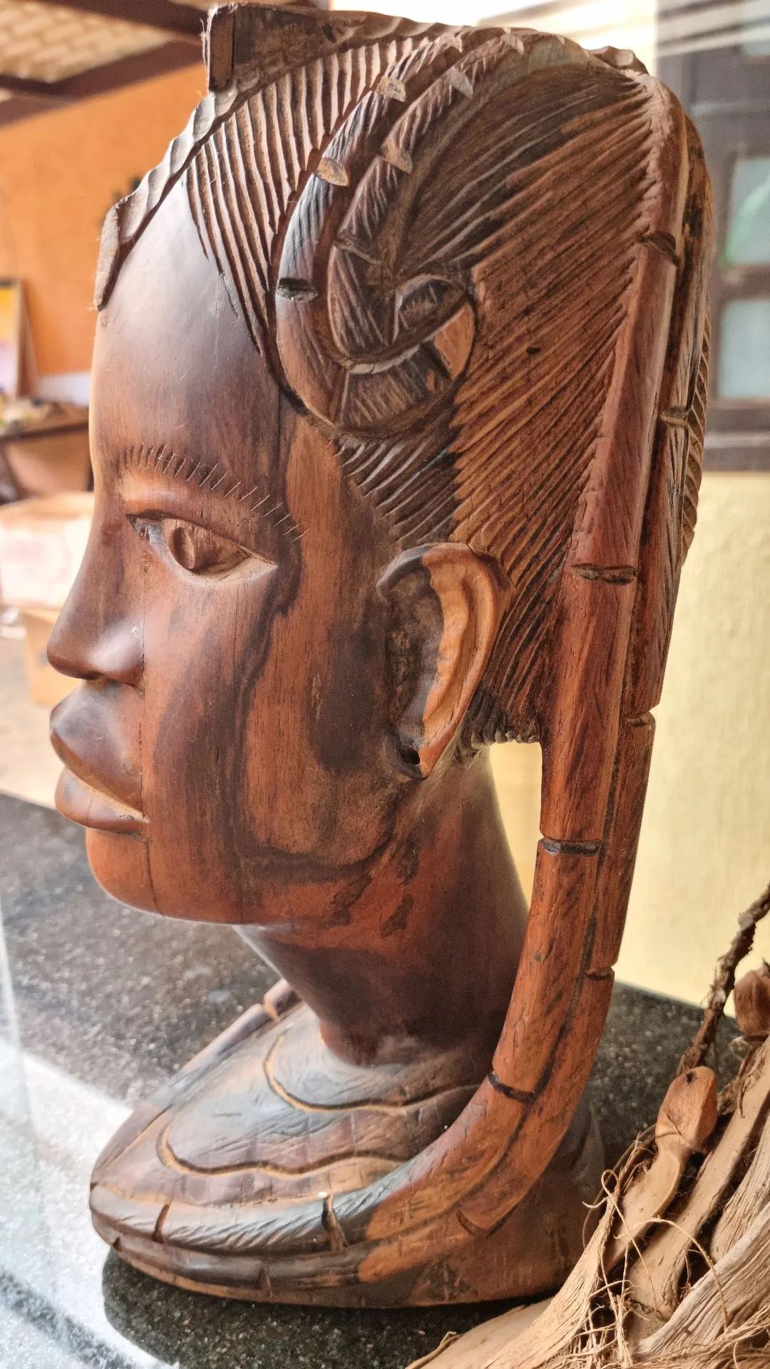 Escultura de Madeira Africana, antiga, Nigeria- Máscara Ritual - Foto 4