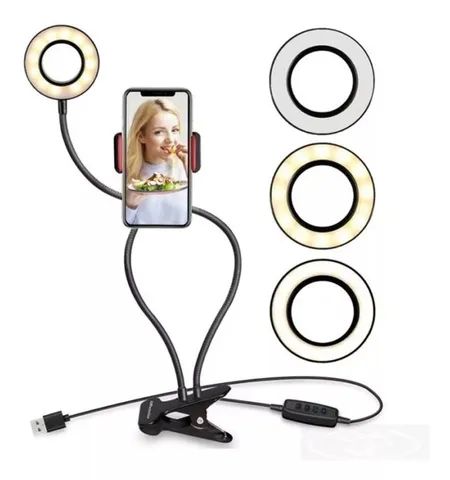 Ring Light De Mesa Iluminador Led Com Suporte Celular (Entregamos)