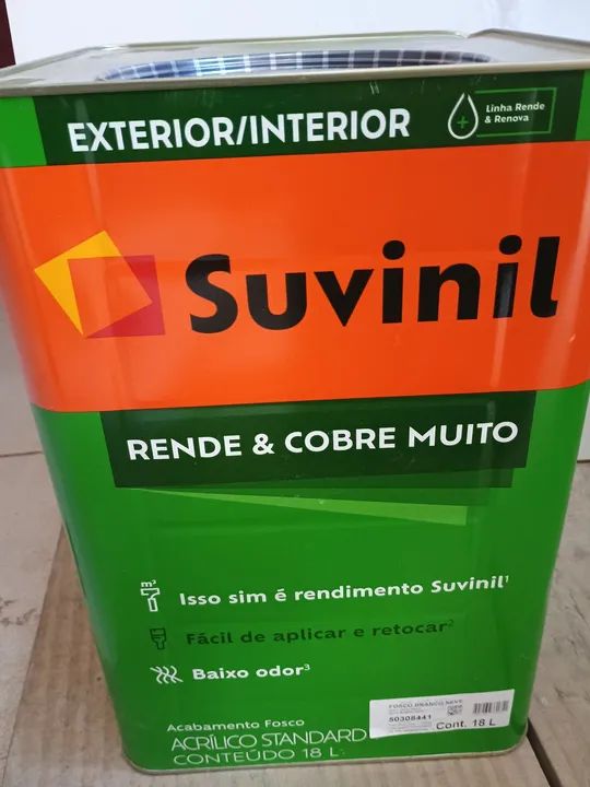 Tinta Suvinil rende e cobre muito nova lacrada 18l