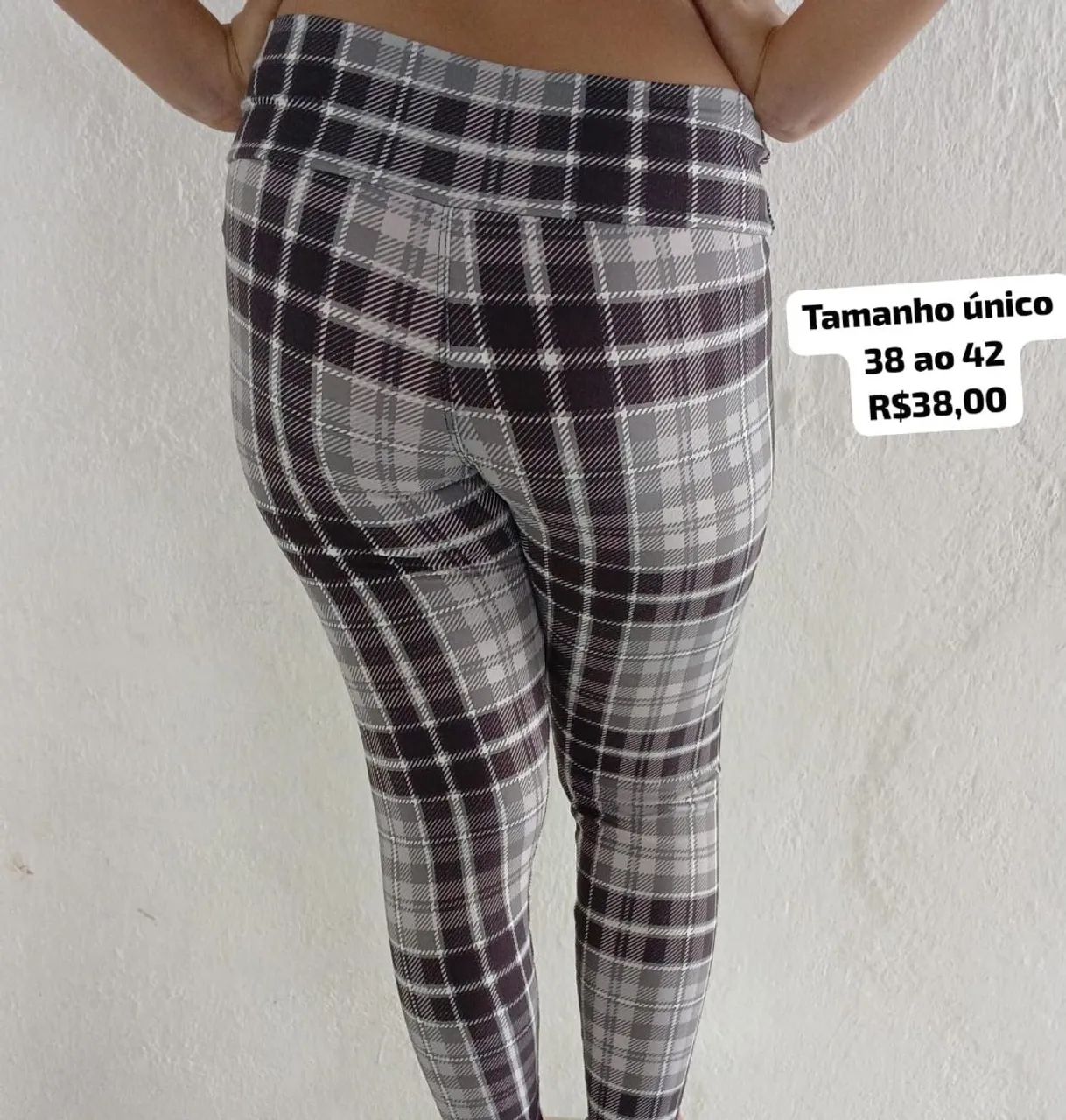 Calça Legging Xadrez Tamanho Único - Foto 2