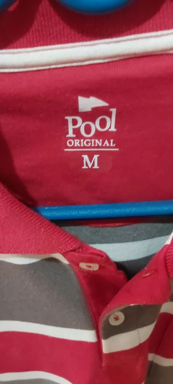 Camisa Polo Listrada Pool Original M - Foto 2
