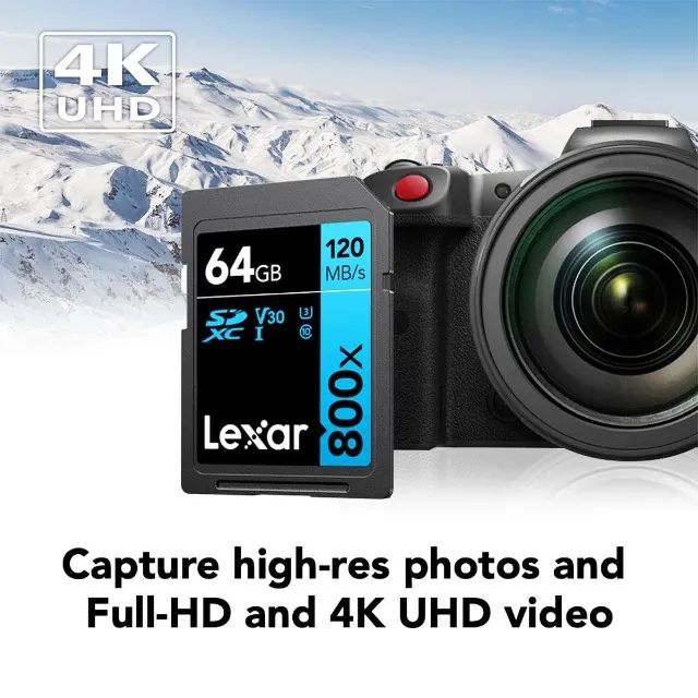 Cartão SD 64Gb Lexar Blue 800XPRO 150MBs V30 4K  - Foto 4