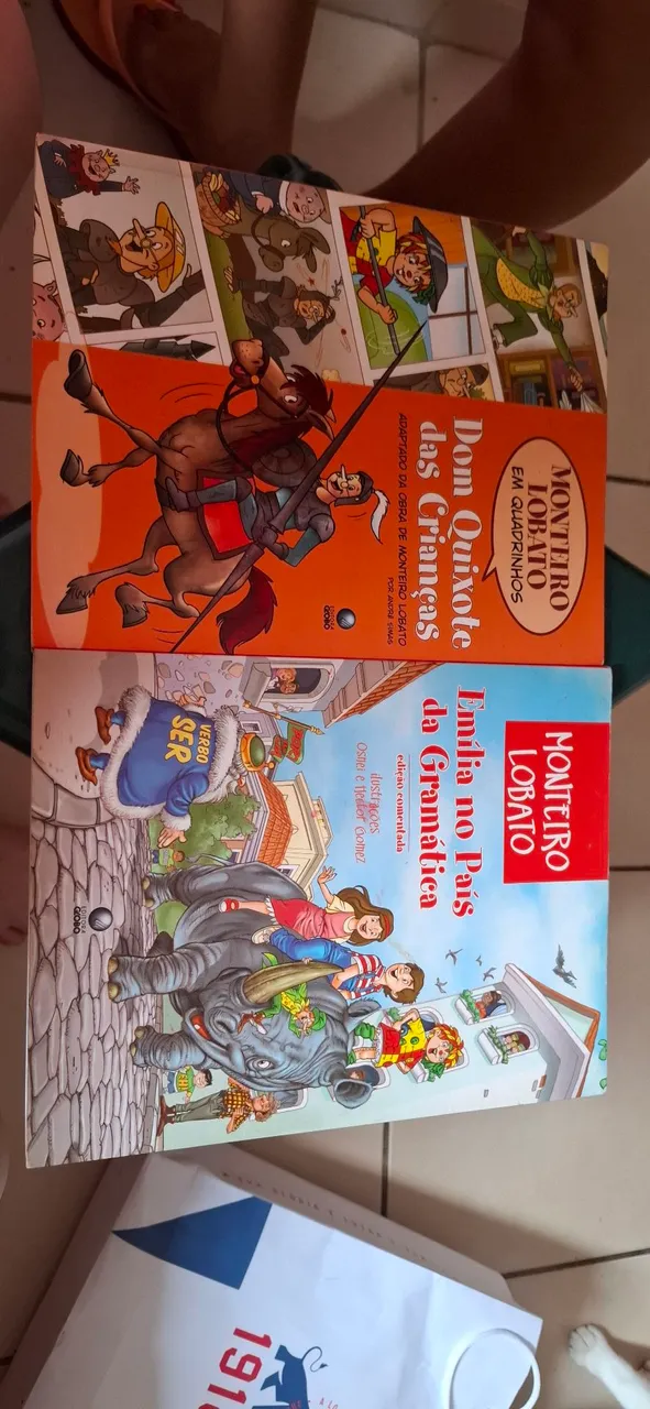 Livros Monteiro Lobato - Dom Quixote e Emília na Gramática