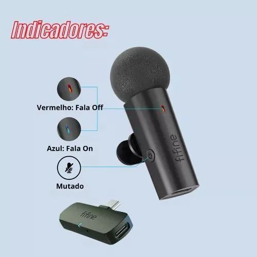 Microfone Sem Fio Fifine M6 para Smartphone e Tablet - Foto 6