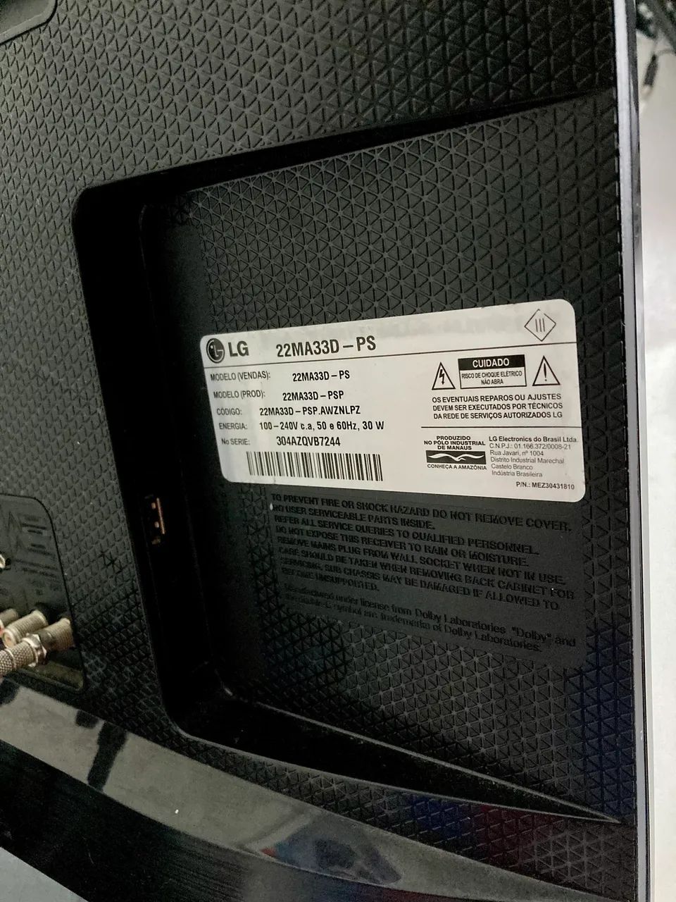 22" Refurbished 220V TV with Remote Control and Power Supply, New Screen63824076480641122