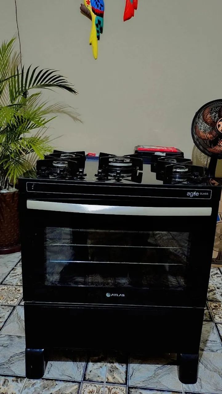 Fogão Atlas 5 bocas de vidro funcionando perfeitamente muito lindo . - Foto 2