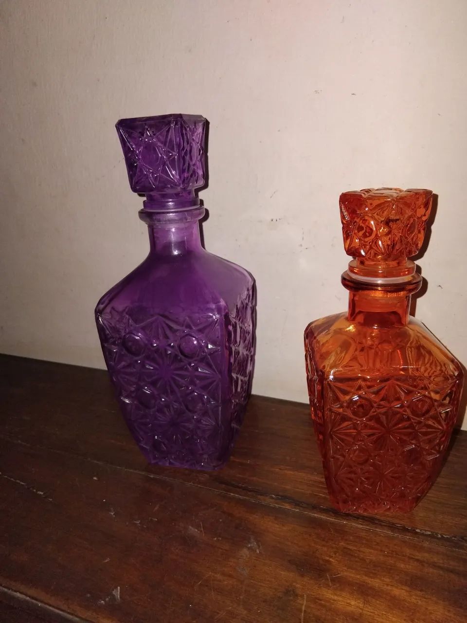 Garrafas Decorativas Vintage - Lilás e Laranja - Foto 2