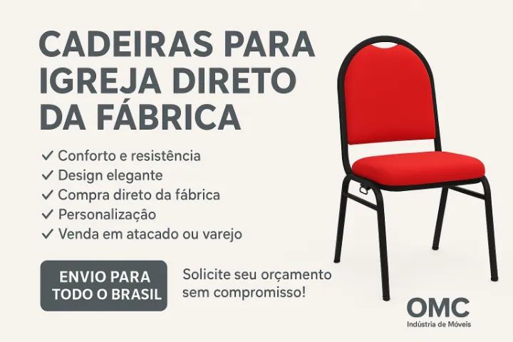 Cadeiras para Igreja Direto da Fábrica