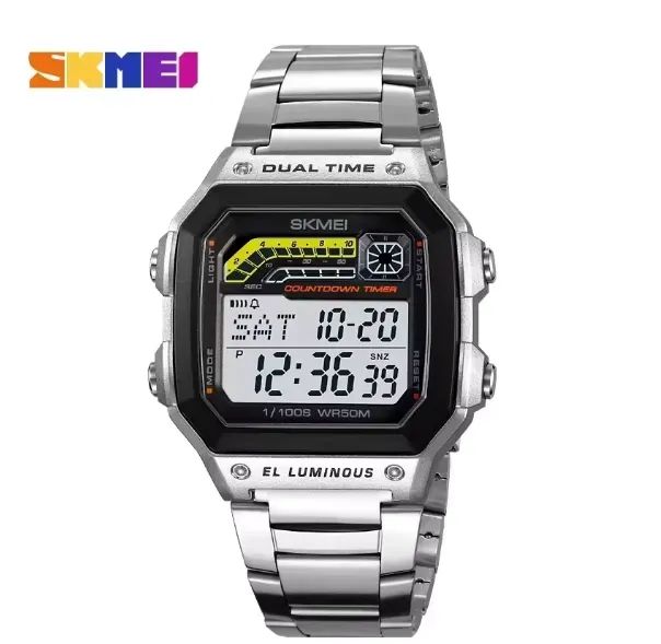 Relógio digital Skmei masculino prata